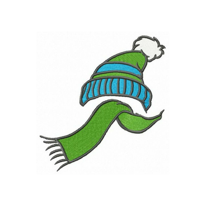 Knitted scarf and hat embroidery design - Embroidery Design