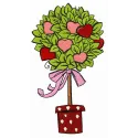 Valentine tree embroidery design showcasing a heart-themed tree, perfect for festive stitching on t-shirts or pillows.