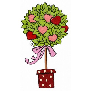 Valentine tree embroidery design - Embroidery Design