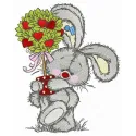 Bunny with Valentine tree embroidery design, showcasing a cute motif perfect for festive stitching on various items.