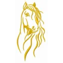 Young horse embroidery design showcasing a charming horse motif, perfect for stitching on t-shirts or tote bags.