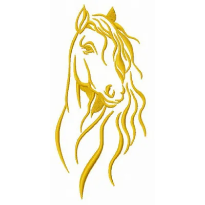 Young horse embroidery design showcasing a charming horse motif, perfect for stitching on t-shirts or tote bags.