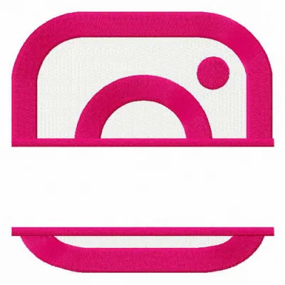 Instagram girlish logo monogram embroidery design showcasing a trendy stitched motif for personalized items.