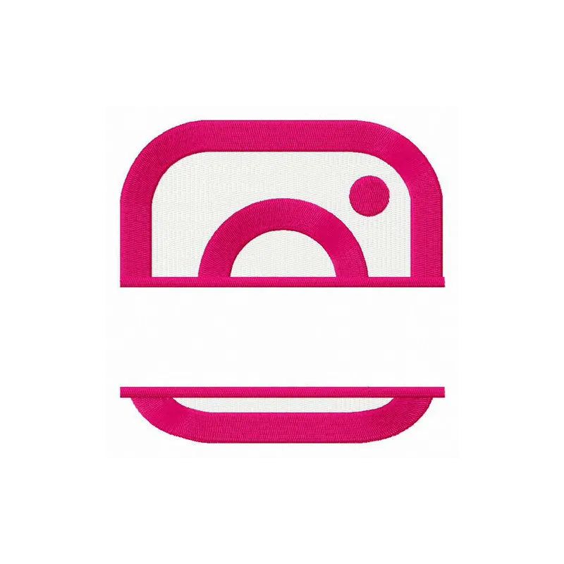 Instagram girlish logo monogram embroidery design showcasing a trendy stitched motif for personalized items.