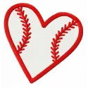 Baseball heart embroidery design showcasing a stitched motif ideal for t-shirts and tote bags.
