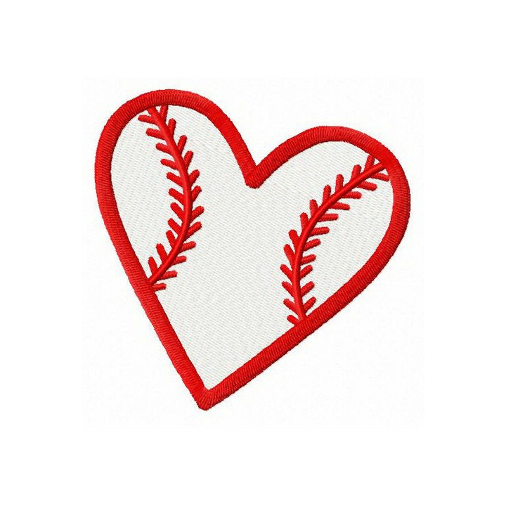 Baseball heart embroidery design - Embroidery Design