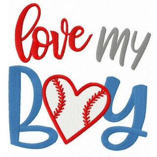 Love my boy embroidery design - Embroidery Design
