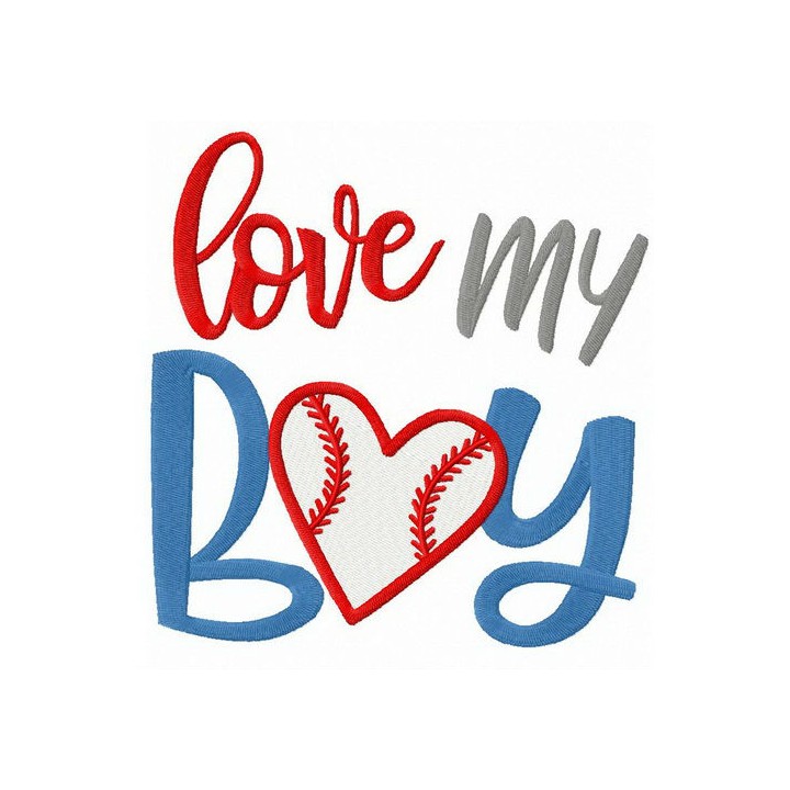 Love my boy embroidery design - Embroidery Design