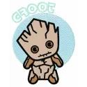 Young Groot embroidery design featuring a cute, playful character perfect for t-shirts and tote bags.