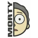 Morty embroidery design showcasing a whimsical character from the Rick and Morty collection.