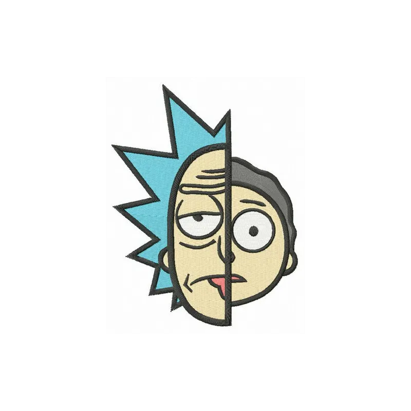Preview of a Rick and Morty embroidery design featuring the iconic characters for creative stitching projects.