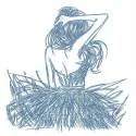 Young dancer embroidery design showcasing a graceful ballet pose, ideal for stitching on apparel and accessories.