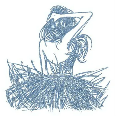 Young dancer embroidery design showcasing a graceful ballet pose, ideal for stitching on apparel and accessories.