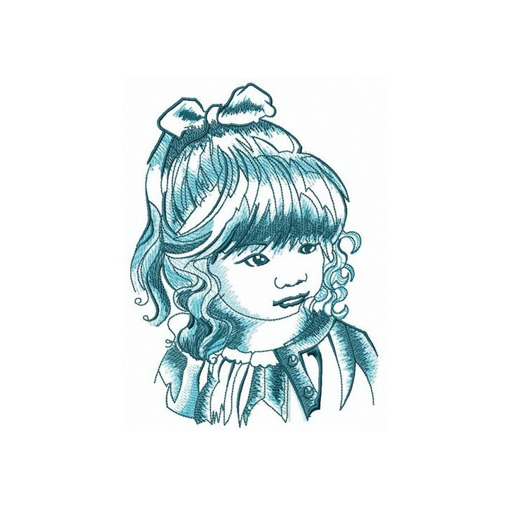 Girl's thoughts embroidery design - Embroidery Design