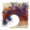 Mouse garlic embroidery design featuring whimsical floral elements, perfect for creative stitching projects.