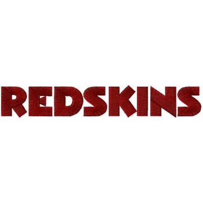 Redskins wordmark logo embroidery design showcasing intricate stitching patterns for American football enthusiasts.