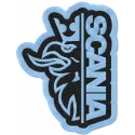 Scania alternative logo embroidery design showcasing a stylish auto and moto inspired stitching pattern.