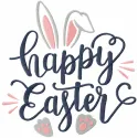 Happy Easter loving bunny embroidery design showcasing a cute bunny perfect for stitching on t-shirts and tote bags.