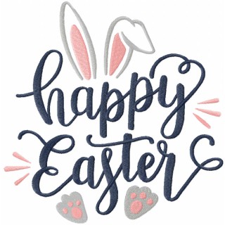Happy Easter loving bunny embroidery design - Embroidery Design