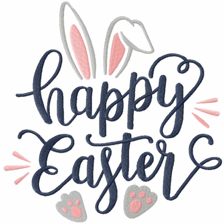 Happy Easter loving bunny embroidery design - Embroidery Design