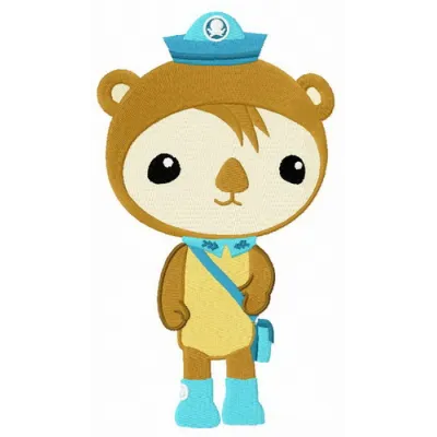 Shellington Sea Otter embroidery design featuring the beloved character from the Octonauts series, ideal for stitching on ch…