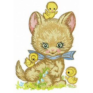 Making friends with chickens embroidery design - Embroidery Design