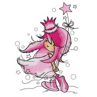 Dreamy princess embroidery design - Embroidery Design