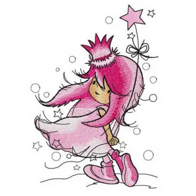 Dreamy princess embroidery design featuring a whimsical princess motif, perfect for embellishing garments and accessories.