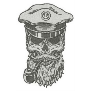 Sea dog's skull embroidery design - Embroidery Design
