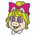 Baby Piggy head embroidery design from the Muppet Babies collection, perfect for adding charm to baby items.