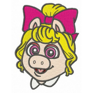 Baby Piggy head embroidery design - Embroidery Design