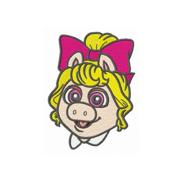 Baby Piggy head embroidery design - Embroidery Design