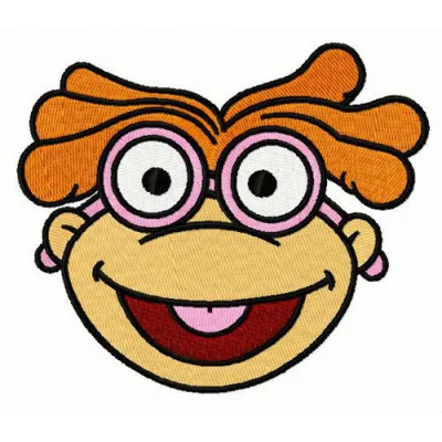 Skeeter head embroidery design featuring the beloved Muppet Babies character, ideal for creative stitching projects.