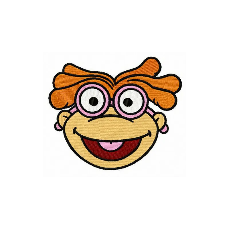 Skeeter head embroidery design featuring the beloved Muppet Babies character, ideal for creative stitching projects.