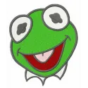 Preview of the Baby Kermit head embroidery design, featuring a cute Muppet Babies character for creative stitching.