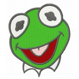 Baby Kermit head embroidery design - Embroidery Design