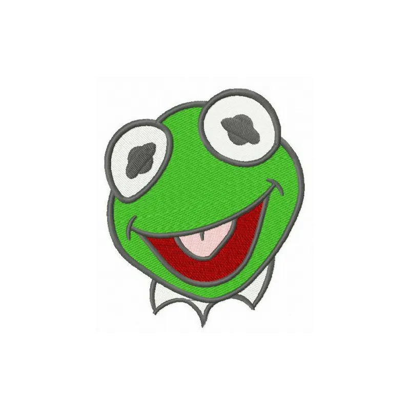 Preview of the Baby Kermit head embroidery design, featuring a cute Muppet Babies character for creative stitching.