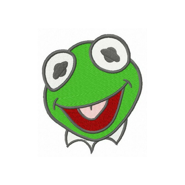 Baby Kermit head embroidery design - Embroidery Design