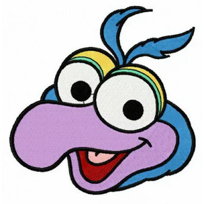 Embroidery design preview of Baby Gonzo's head from Muppet Babies, showcasing playful stitching patterns.