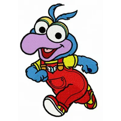 Baby Gonzo embroidery design featuring the beloved Muppet character, perfect for baby onesies and blankets.