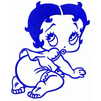 Baby Betty embroidery design featuring a charming Betty Boop motif for playful stitching on baby onesies.