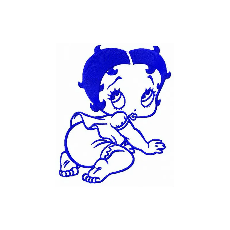 Baby Betty embroidery design featuring a charming Betty Boop motif for playful stitching on baby onesies.