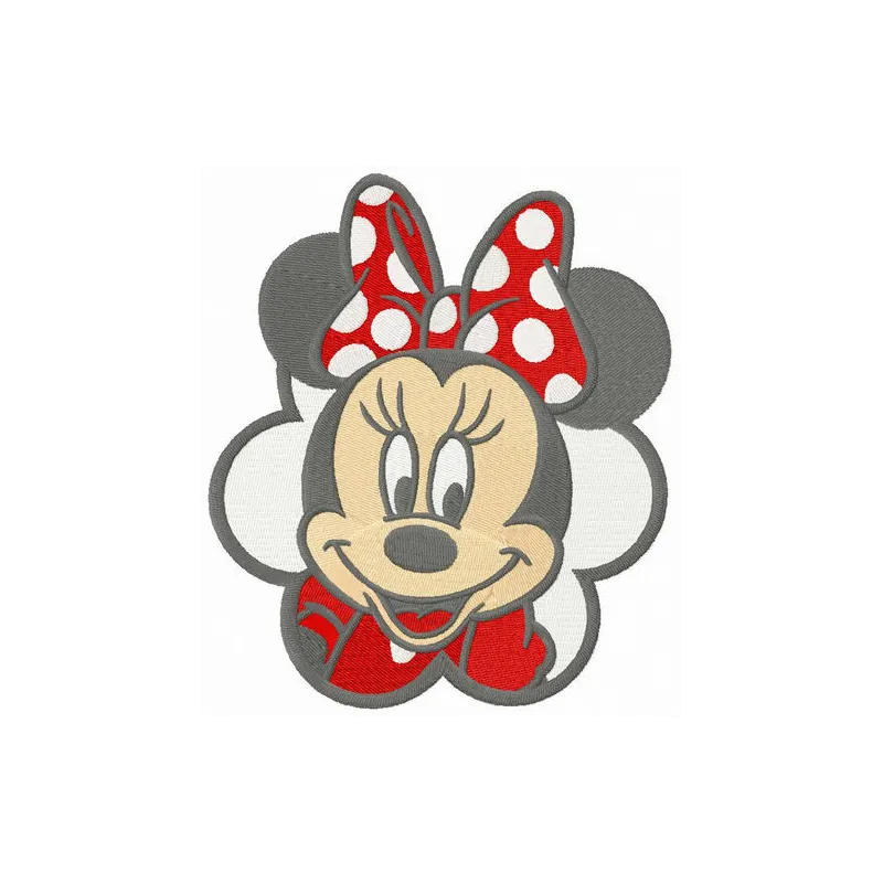 Minnie Mouse's first date embroidery design featuring a charming motif for stitching on apparel and accessories.