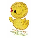 Tiny chicken embroidery design showcasing a delightful bird motif for creative stitching projects.