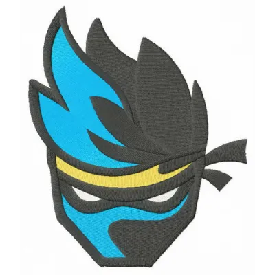 Fortnite Ninja embroidery design showcasing a dynamic character, ideal for stitching on hoodies and t-shirts.