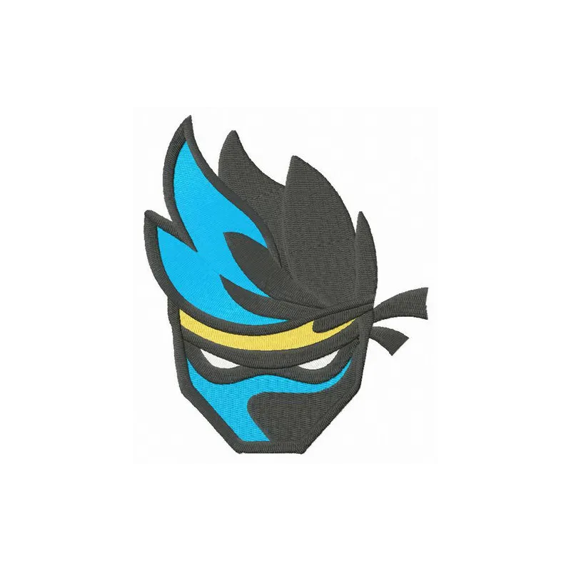 Fortnite Ninja embroidery design showcasing a dynamic character, ideal for stitching on hoodies and t-shirts.