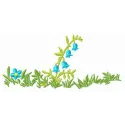 Blue bellflower embroidery design showcasing delicate floral motifs, perfect for stitching on various fabrics.