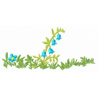 Blue bellflower embroidery design - Embroidery Design