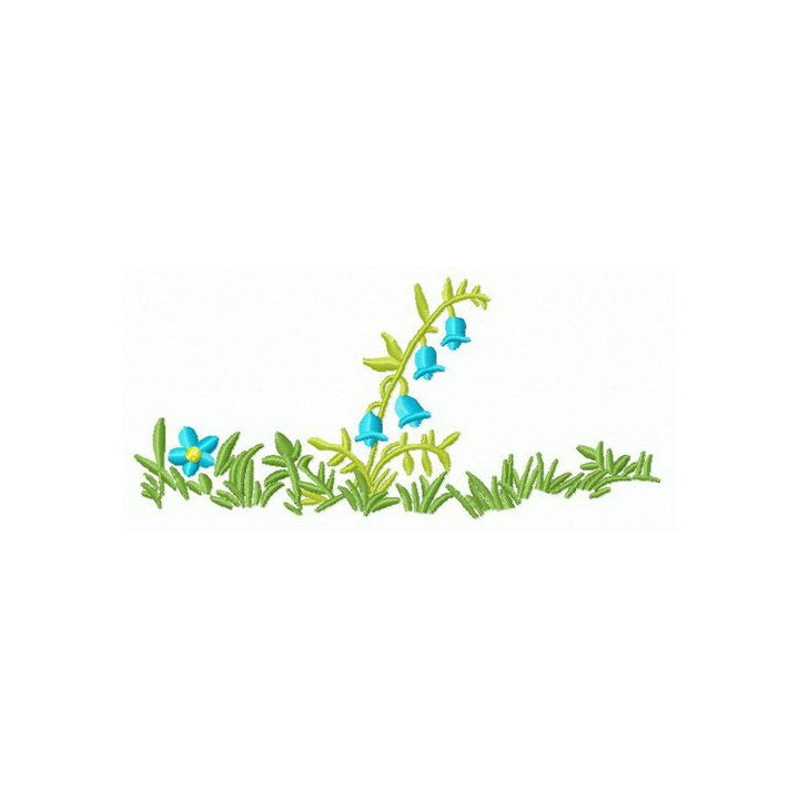 Blue bellflower embroidery design - Embroidery Design