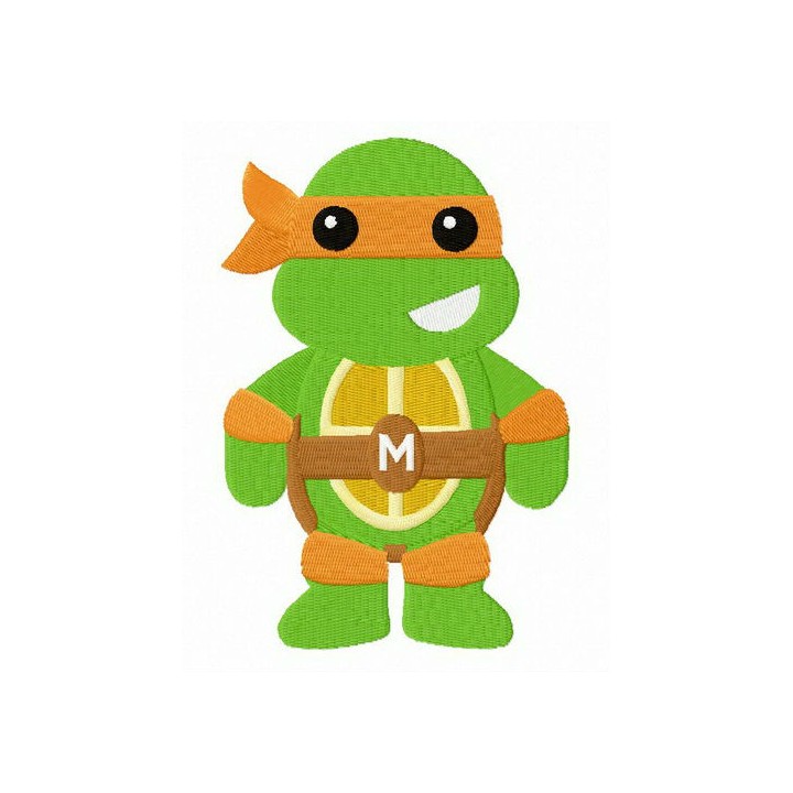 Chibi Michelangelo embroidery design - Embroidery Design